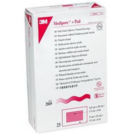 3M 3M 883570 Medipore Plus Pad Soft Cloth Adhesive Dressing - 3.50 x 8 in. 883570